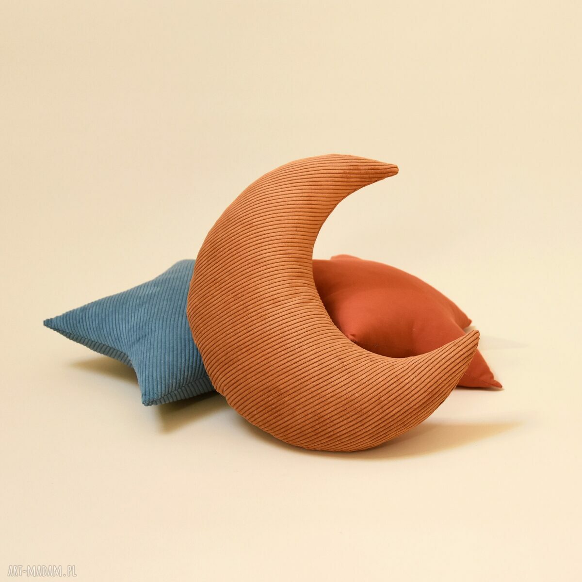 Sztruksowa poduszka księżyc 39 cm
