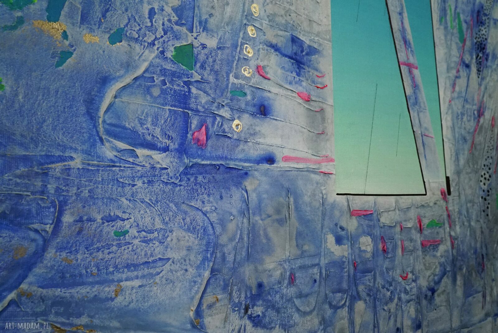 Lufcik Ulissesa - abstrakcyjny obraz akrylowy na płótnie 100x100 cm