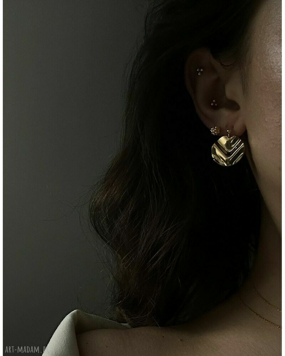 kolczyki: Złote kolczyki kuleczki Hand Made