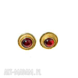 kolczyki z granatami mbbijoux - sztyfty