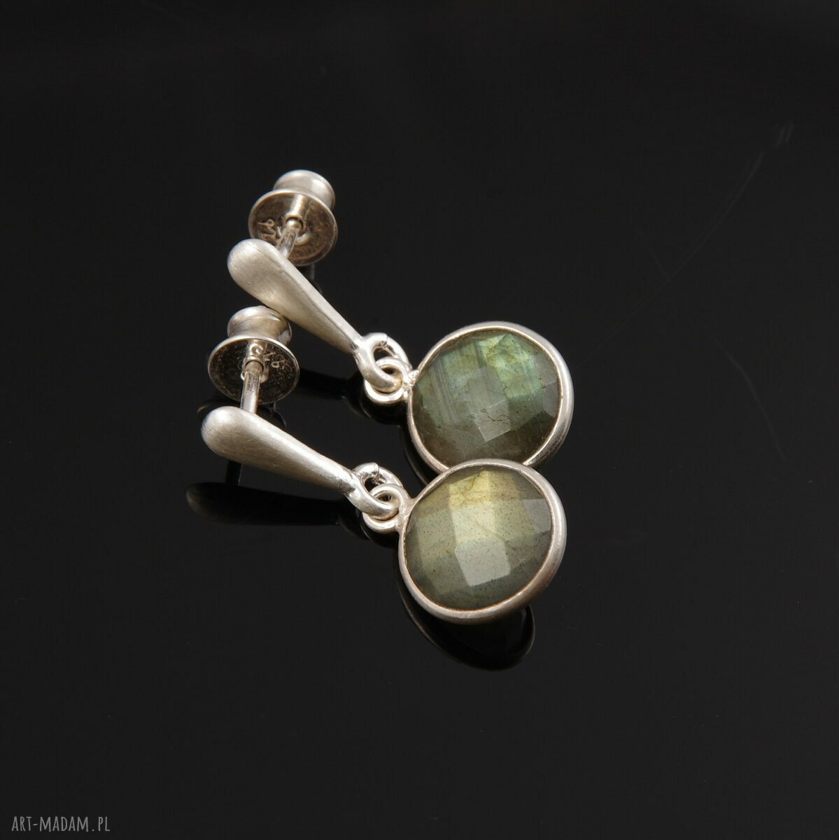 kolczyki: Kolczyki z labradorytu 2 autorskie