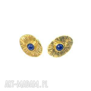 bijoux by marzena bylicka kolczyki z lapisem lazuli - kolczyki złocone