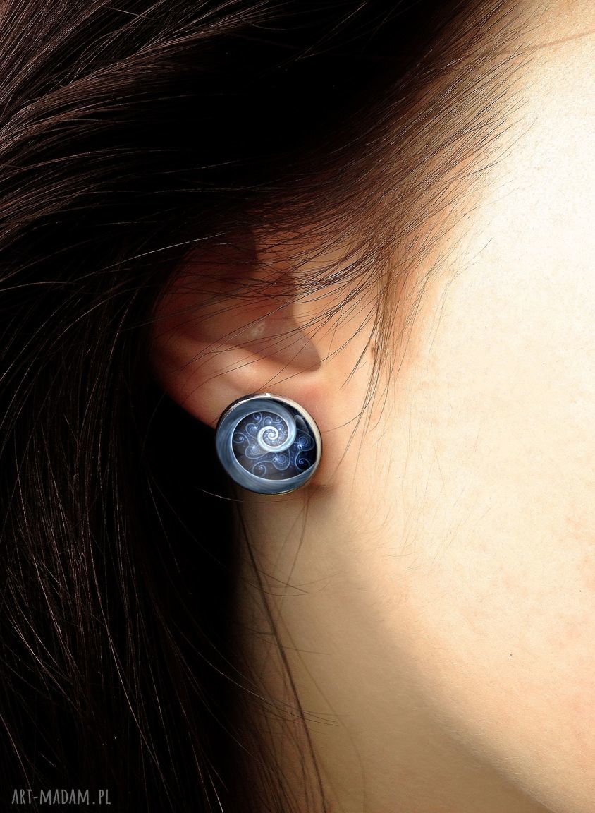 kolczyki: Niebieska spirala Kolczyki wkrętki Ręczne wykonanie