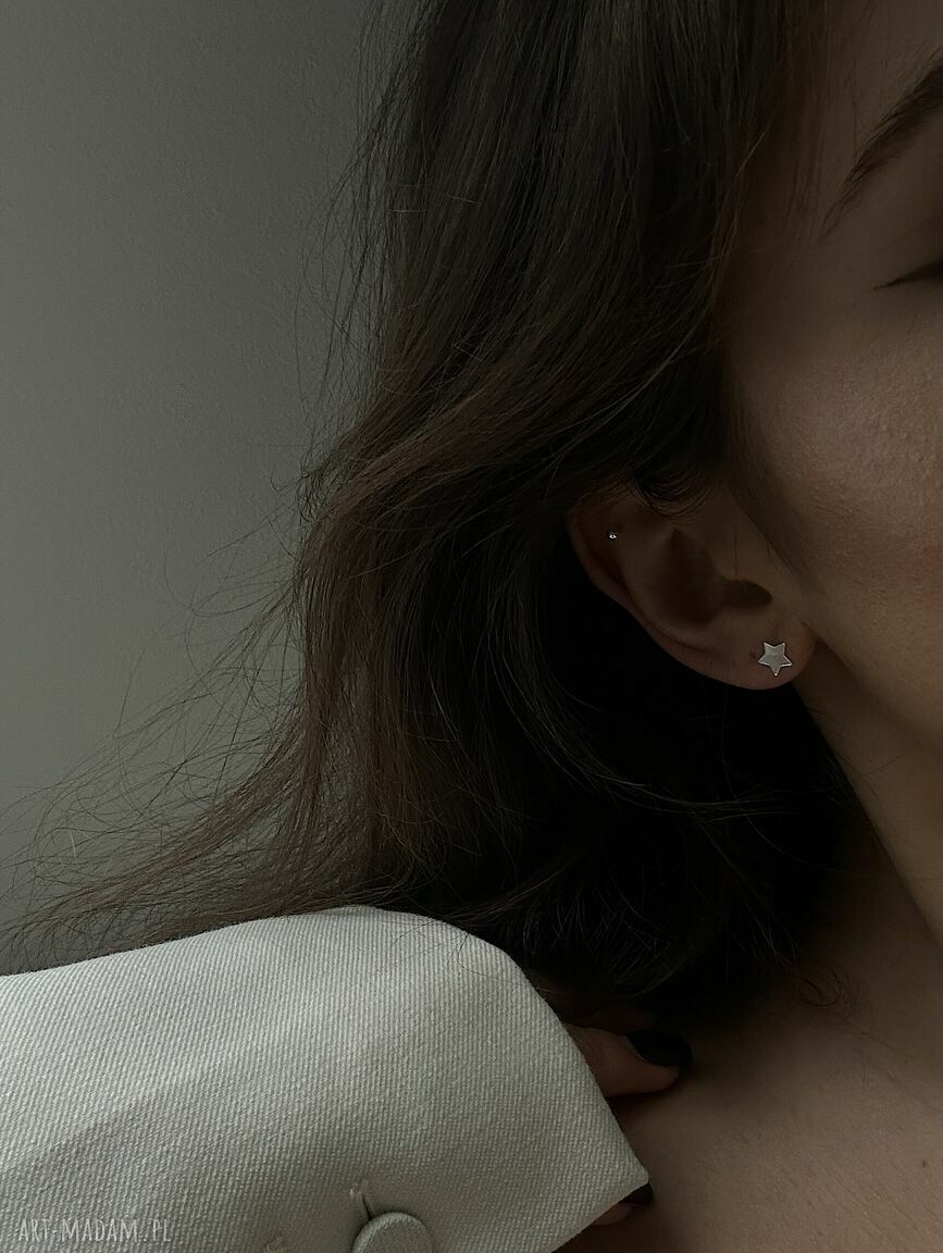 kolczyki: srebrne kolczyki gwiazdki handmade