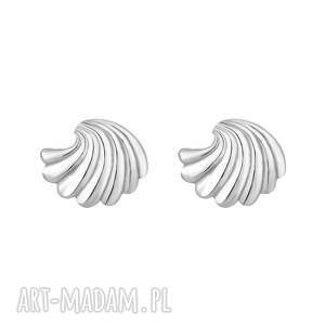 srebrne kolczyki muszelki - muszelkami muszle