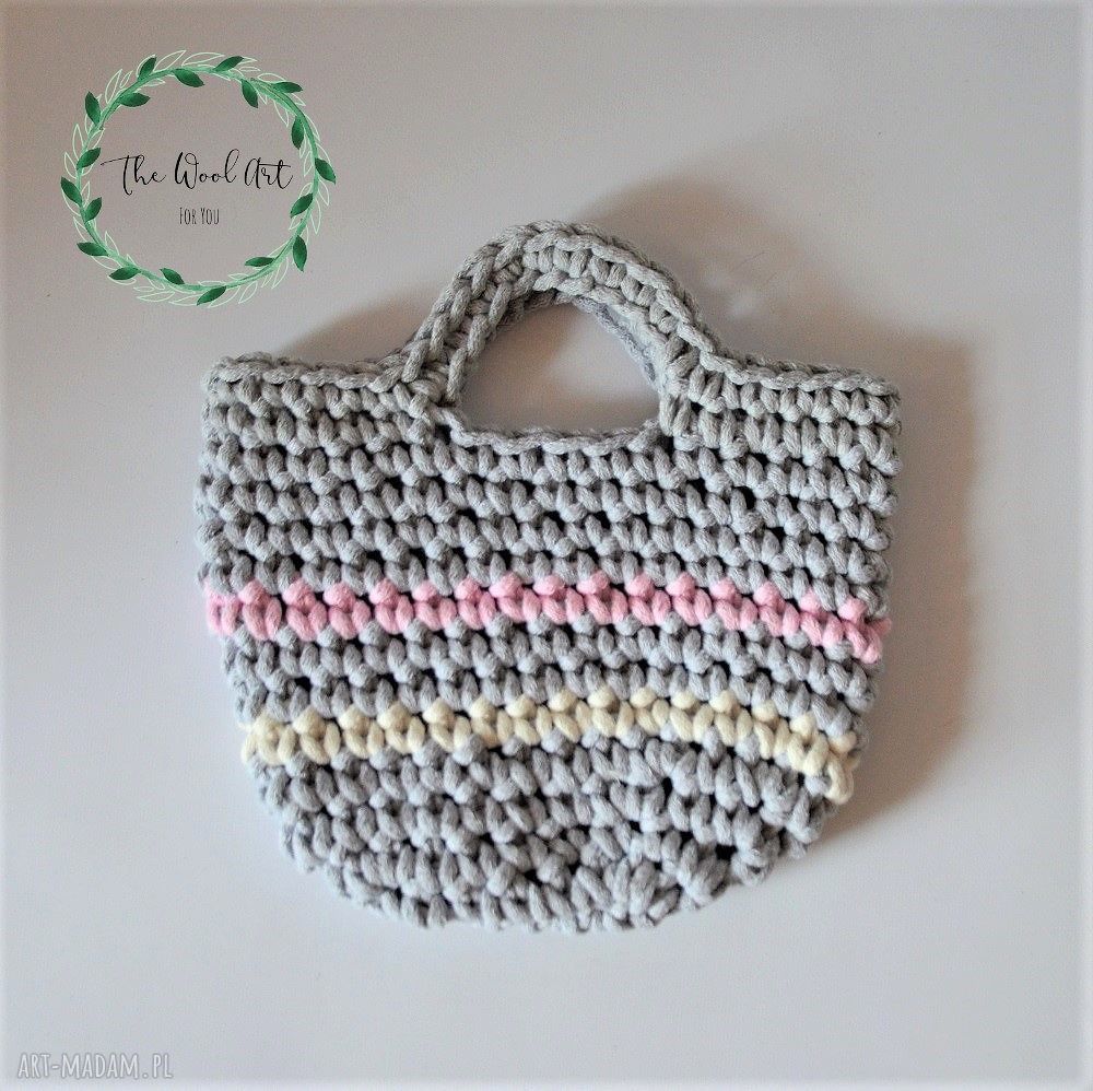 Dziecięca torebka dziecko sznurek szydełkowa oddana towarzyszka