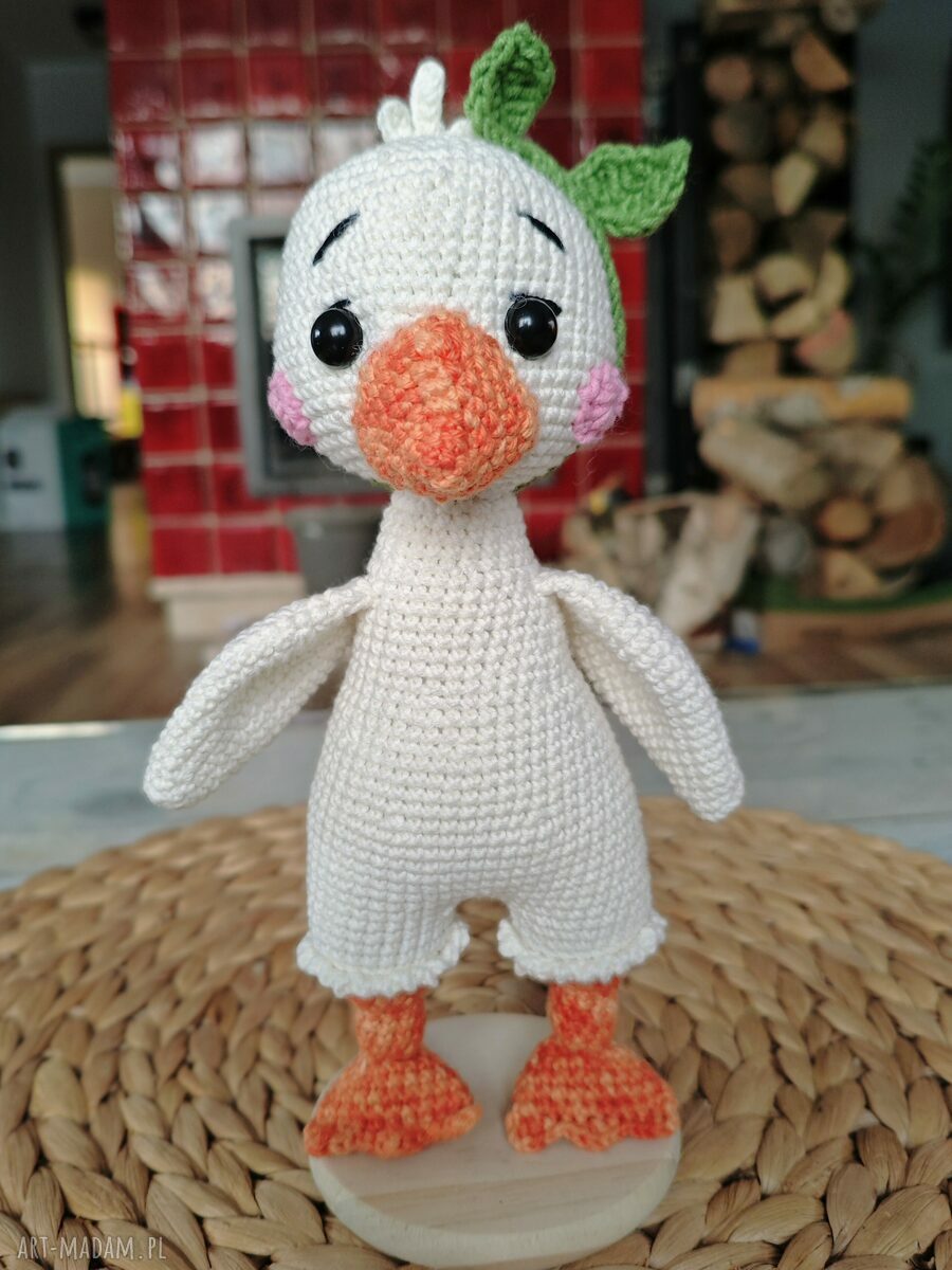 Szydełkowa gąska maskotka handmade gęś przytulanka bella ręcznie