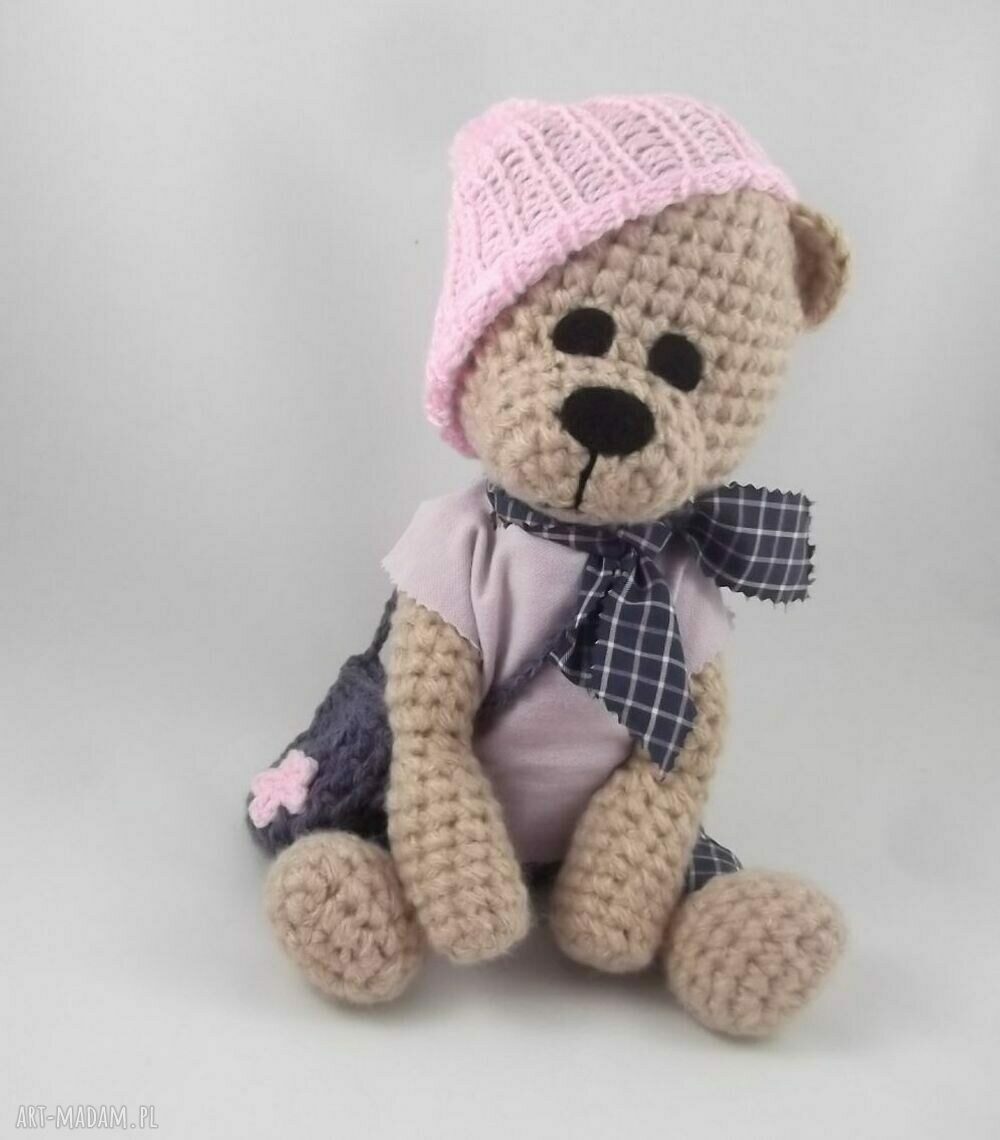 Szydełkowa misia Lucynka 40 cm - ruchome łapki i antyalergiczne wypełnienie