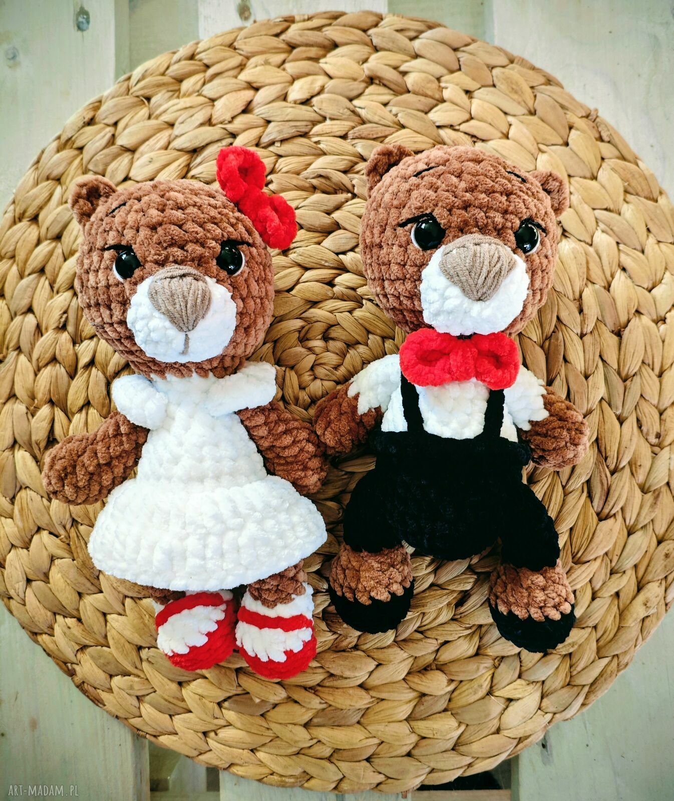 Szydełkowa Para Młoda Misie - pamiątka ślubna handmade