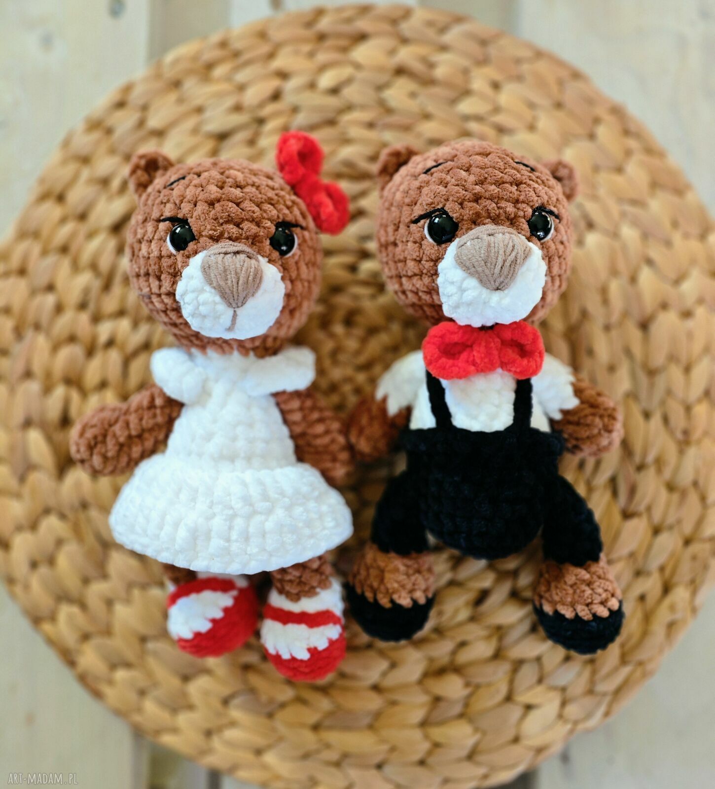 Szydełkowa Para Młoda Misie - pamiątka ślubna handmade
