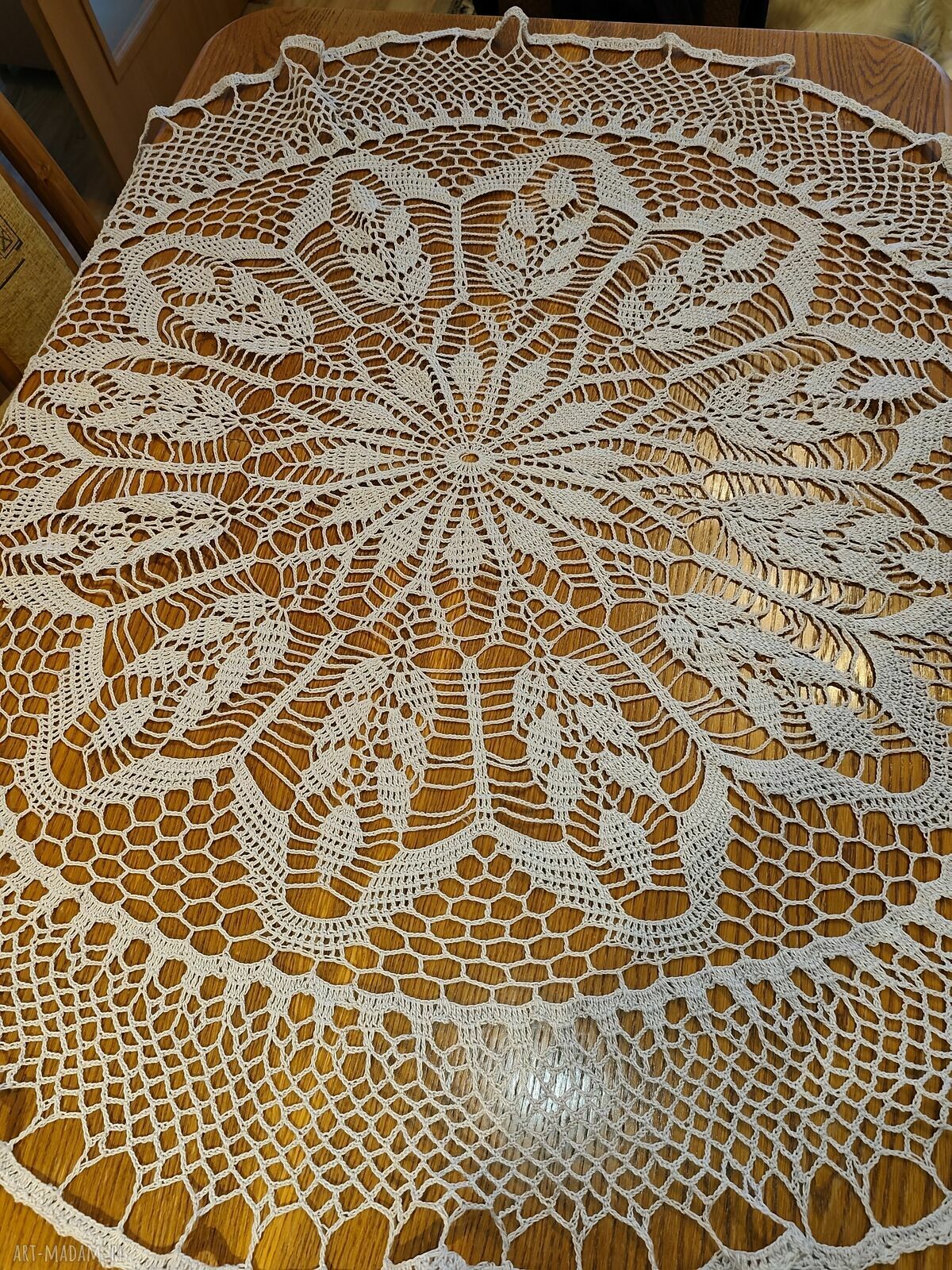 Serweta szydełkowa Wolna chwila - szara 104 cm