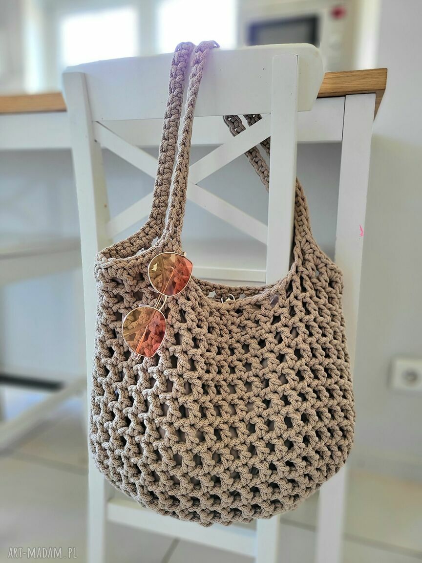 Szydełkowa torba Market Bag - piaskowa beżowa na zakupy
