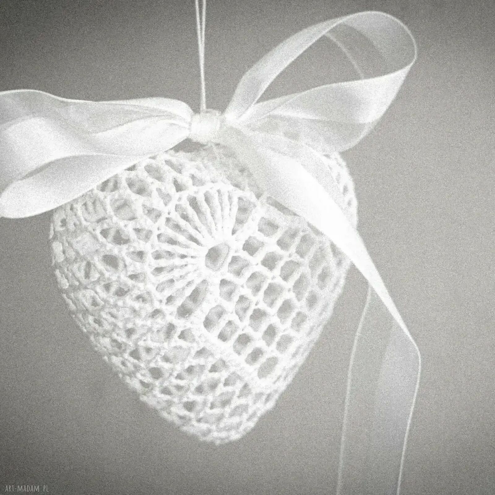Szydełkowe serduszko handmade - biały lub ecru