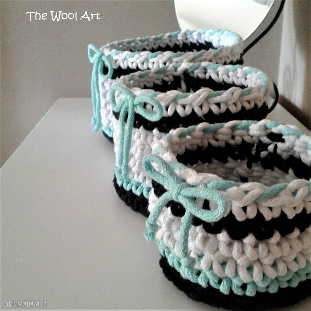 kosze: sznurkowe koszyki komplet HandMade