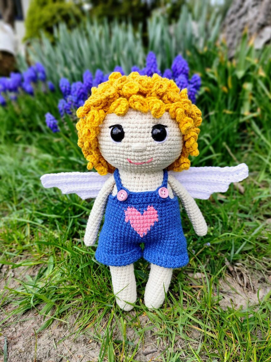 Szydełkowy aniołek prezent amorek komunia anioł komunijny sezon