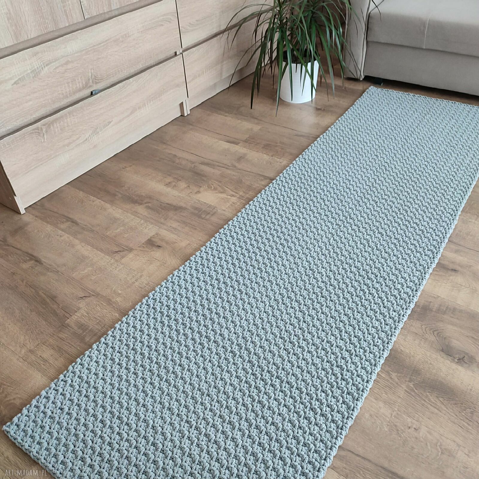 Dywan szydełkowy prostokątny ze sznurka 60x208 cm