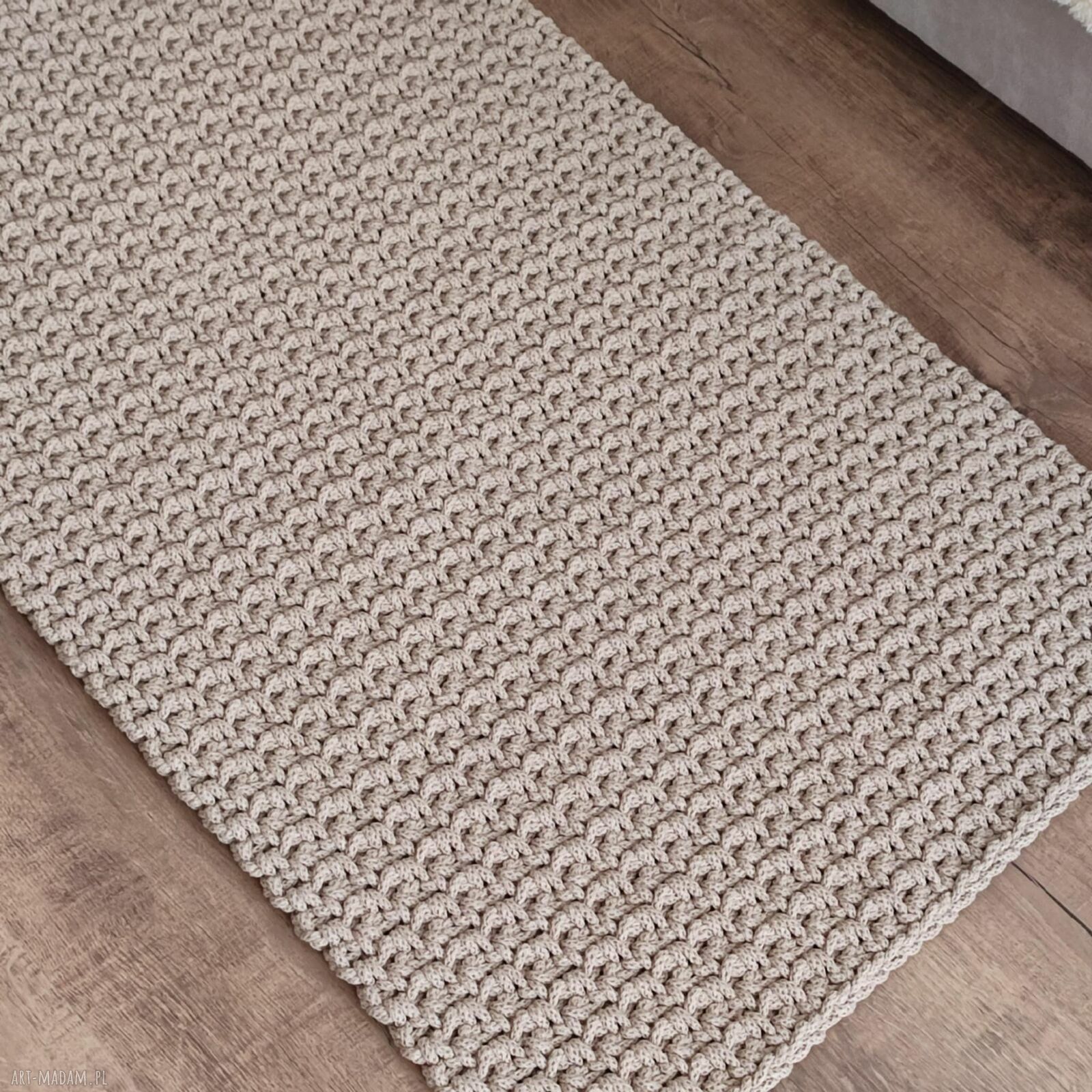 Dywan szydełkowy z bawełnianego sznurka 60x90 cm - boho do wnętrz