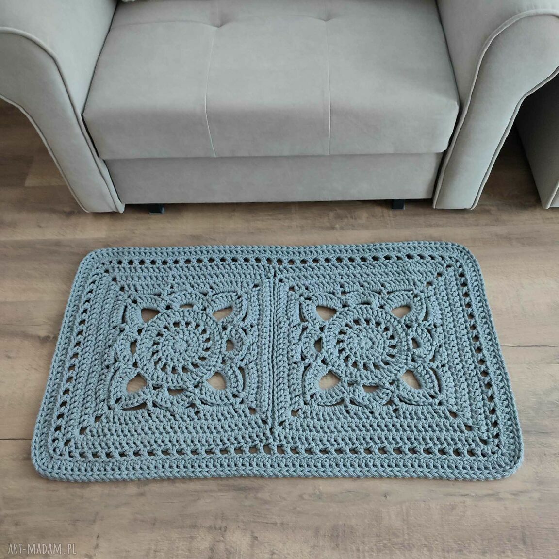 Dywan szydełkowy prostokątny Boho 55 x 95 cm - przytulna dekoracja do sypialni