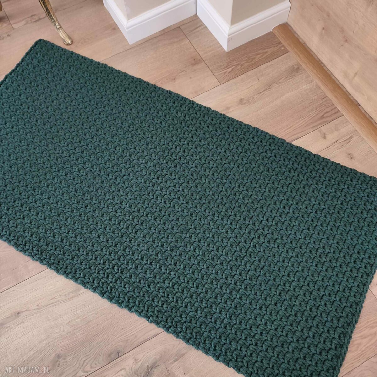 Ręcznie szydełkowany dywan prostokątny z sznurka do kuchni 60x120 cm