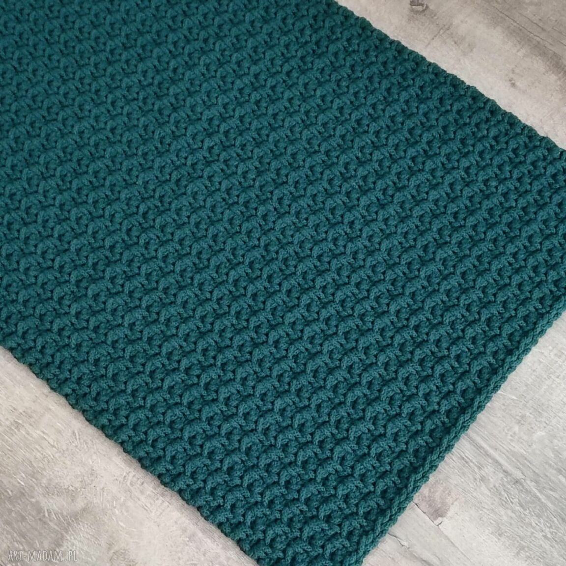 Ręcznie szydełkowany dywan prostokątny 55x85 cm ze sznurka bawełnianego