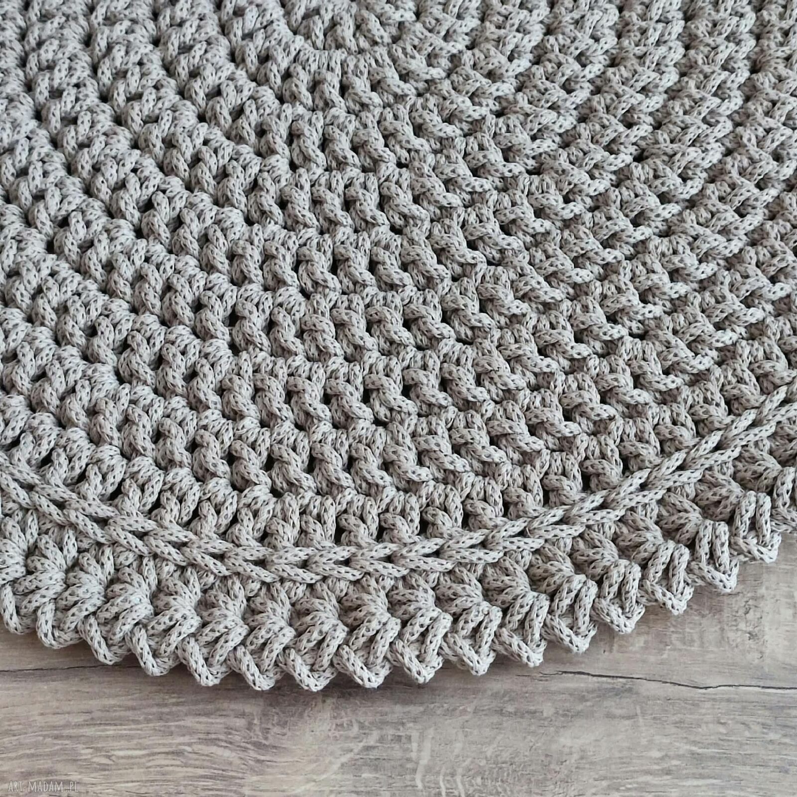 Okrągły dywan szydełkowy ze sznurka bawełnianego 60 cm