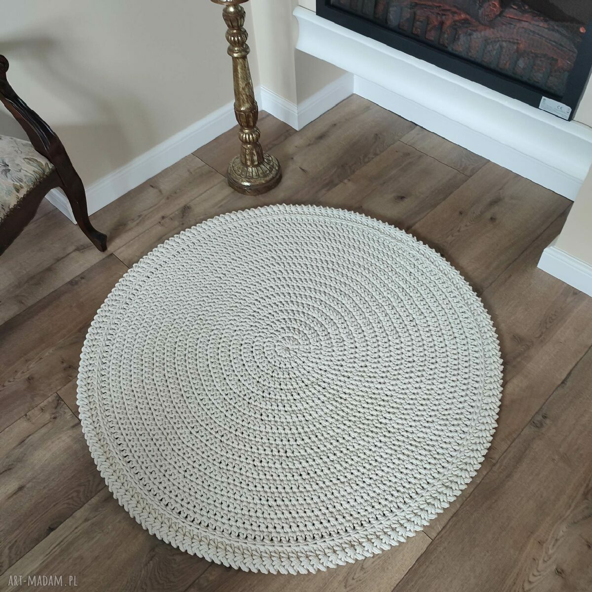 Ręcznie robiony dywan szydełkowy ze sznurka 110 cm (boho)