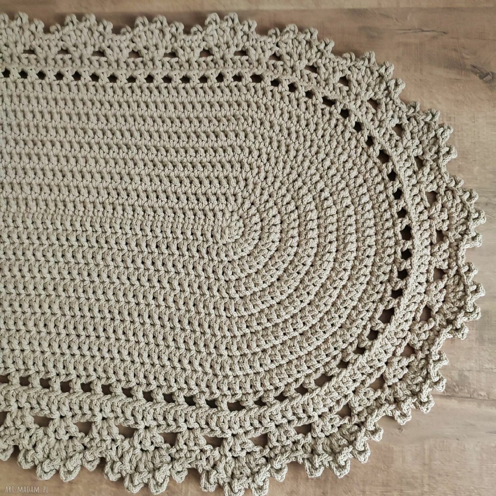 Dywan szydełkowy ze sznurka bawełnianego owalny 75x210 cm