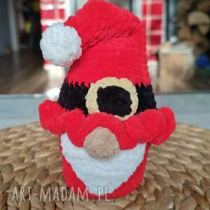 szydełkowy gnom mikołaj maskotka handmade, krasnal
