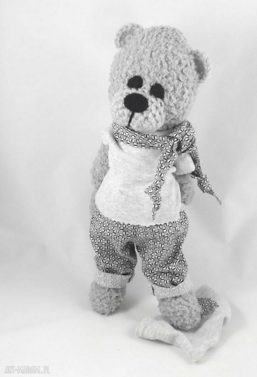 Ignaś - szydełkowa maskotka miś amigurumi 36 cm