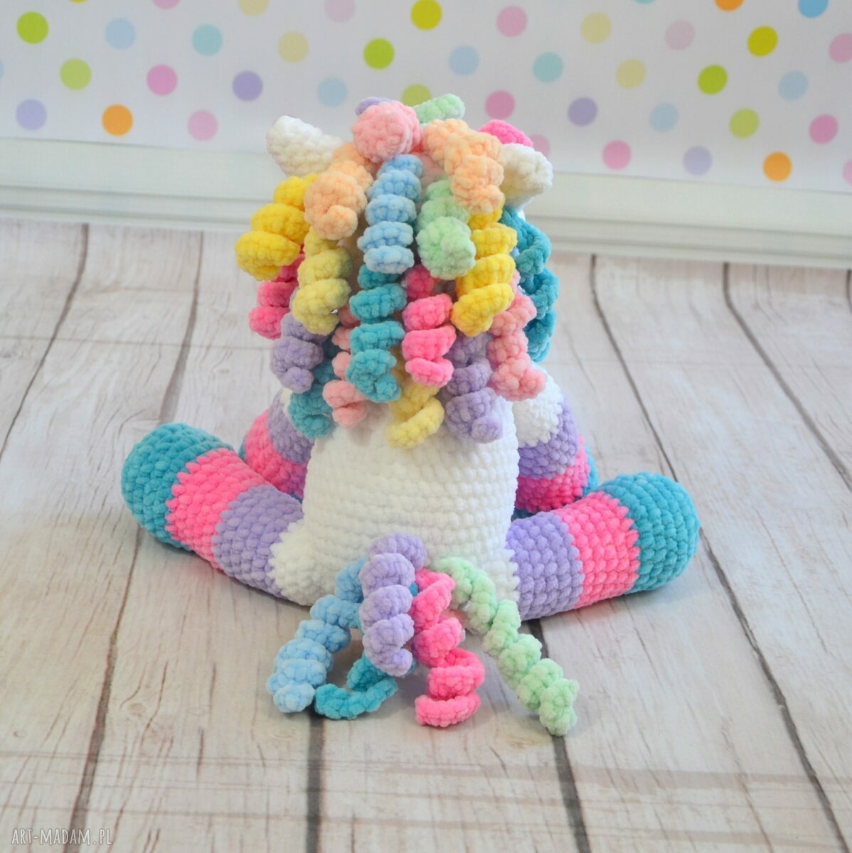 Szydełkowy kucyk Jagódka 40 cm - ręcznie robiona maskotka handmade