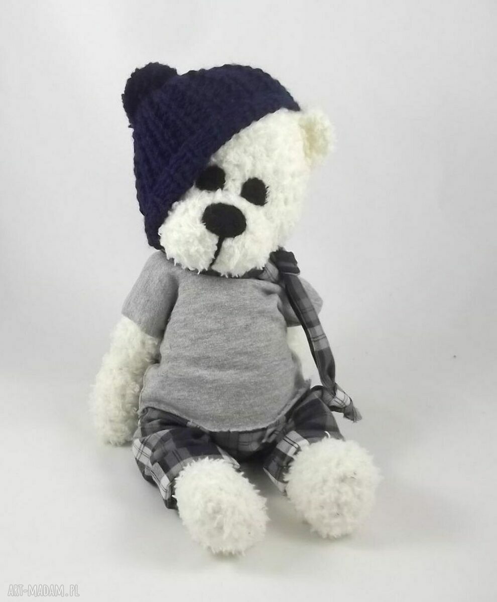 Szydełkowy Miś Filip - 37 cm, ruchome rączki i nóżki