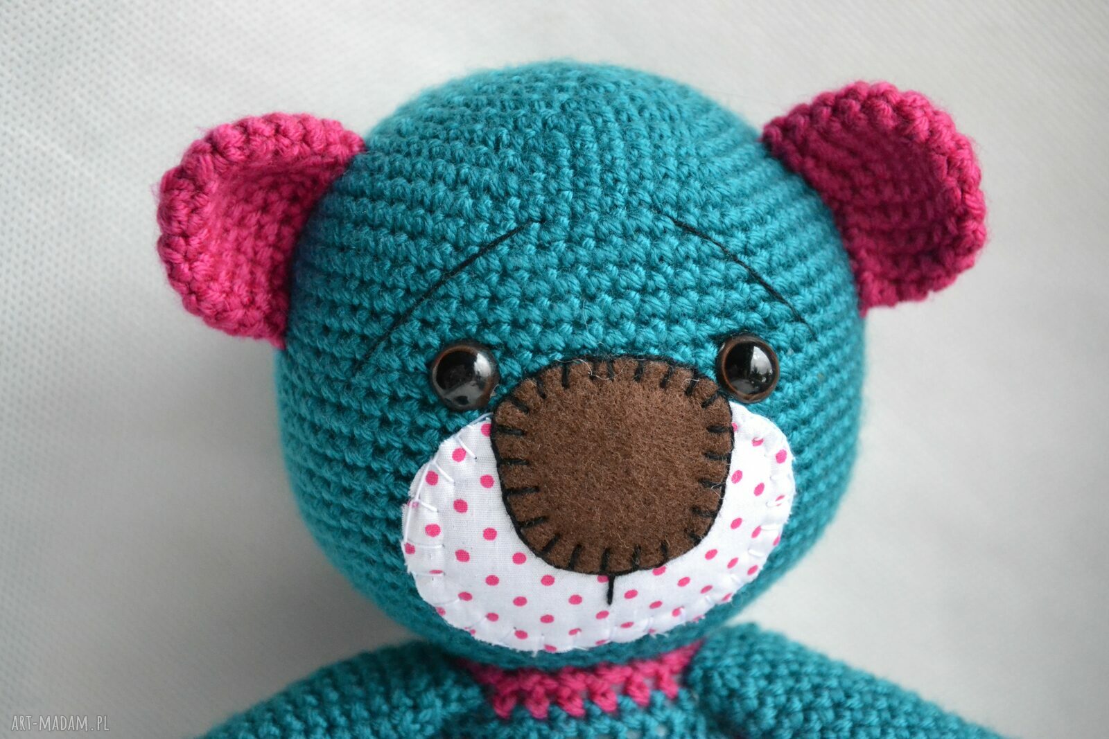 maskotki: Szydełkowy Miś Stefan. Gotowy do wysyłki. Ręczne wykonanie