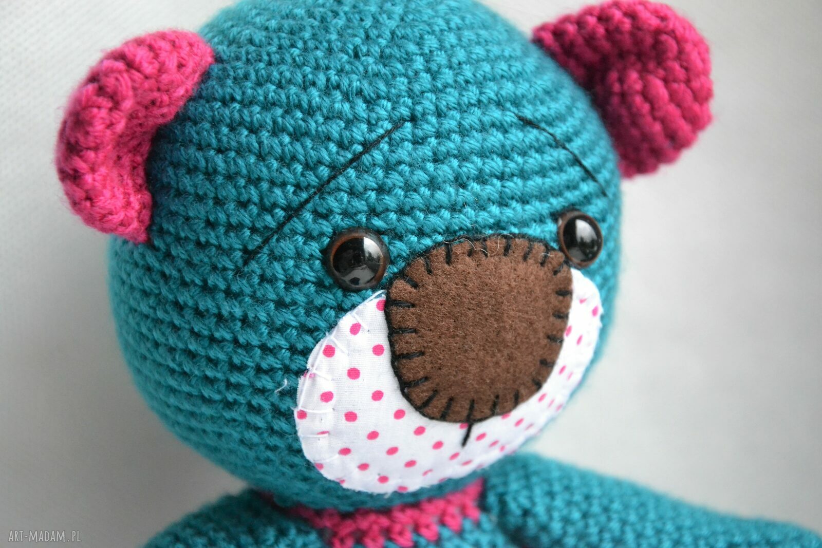 maskotki: Szydełkowy Miś Stefan. Gotowy do wysyłki. Ręczne wykonanie