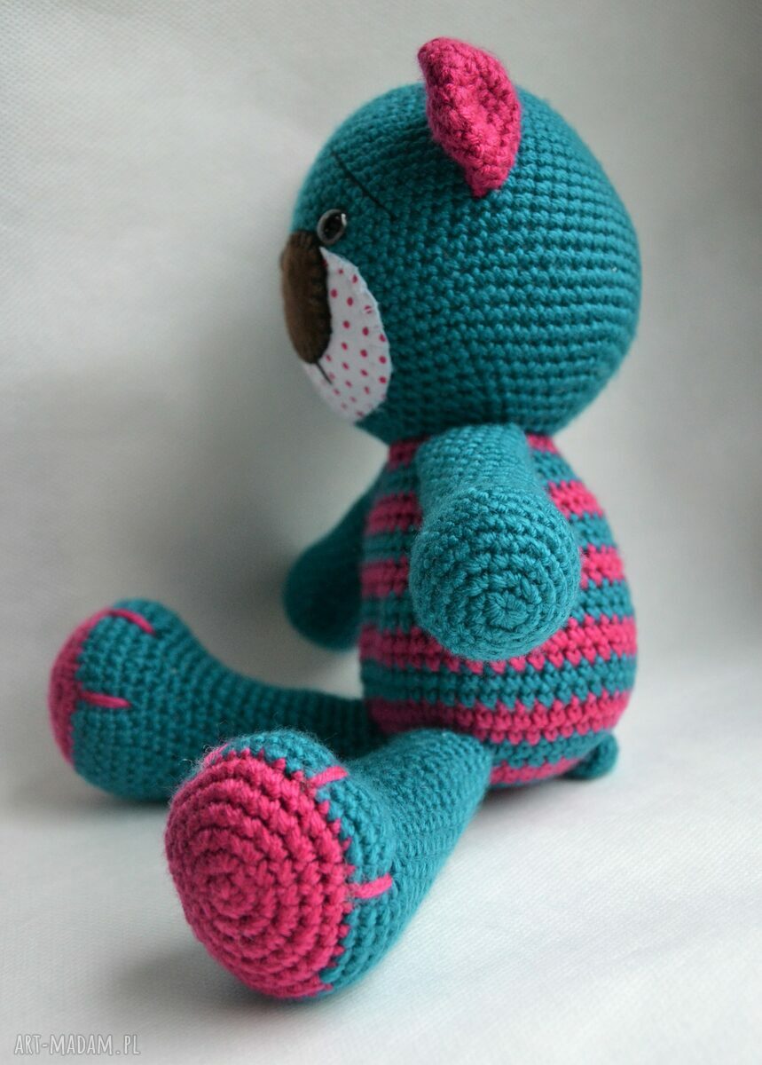 maskotki: Szydełkowy Miś Stefan. Gotowy do wysyłki. Ręczne wykonanie