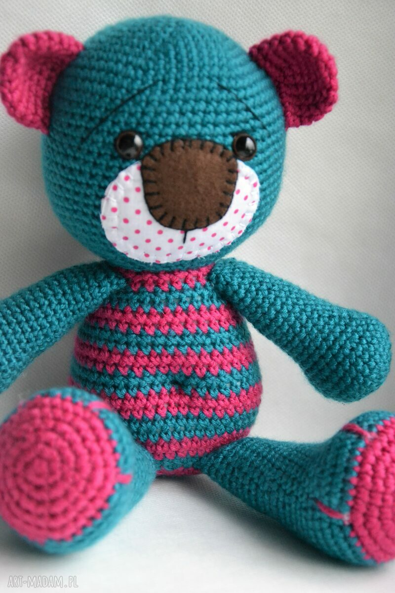 maskotki: Szydełkowy Miś Stefan. Gotowy do wysyłki. Ręczne wykonanie