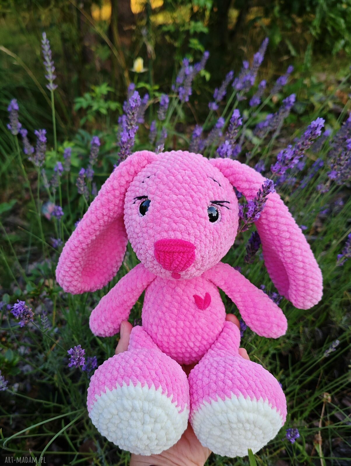 Szydełkowy pluszowy króliczek - handmade przytulanka dla dziecka