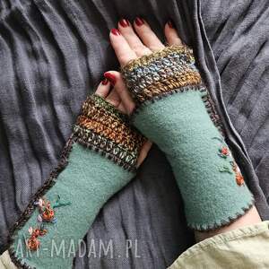 rękawiczki mitenki - kolorowe rękawiczki, kobiece rękawiczki