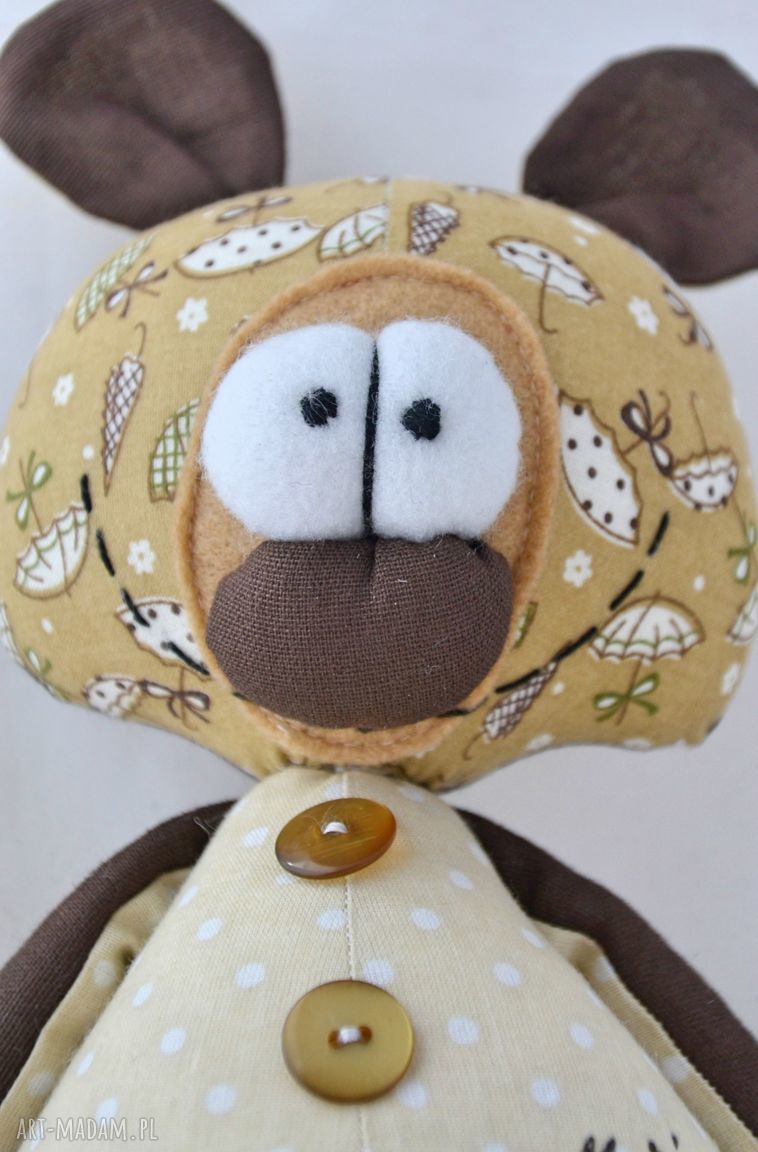 maskotki: Szyty miś Franciszek, przytulanka. Ręcznie wykonane