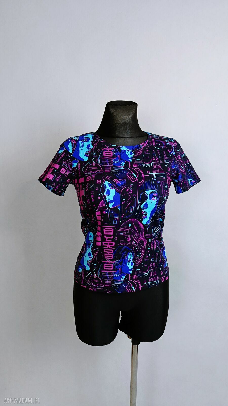 T-shirt damski klasyczny CYBER - komfortowy jersey dla graczki