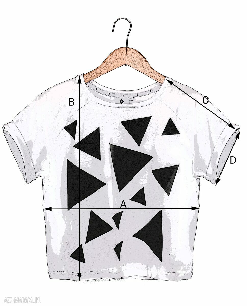 T-shirt damski - koszulka triangle mess black, rozmiar S
