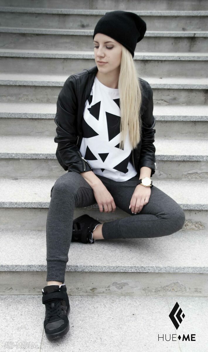 T-shirt damski - koszulka triangle mess black, rozmiar S