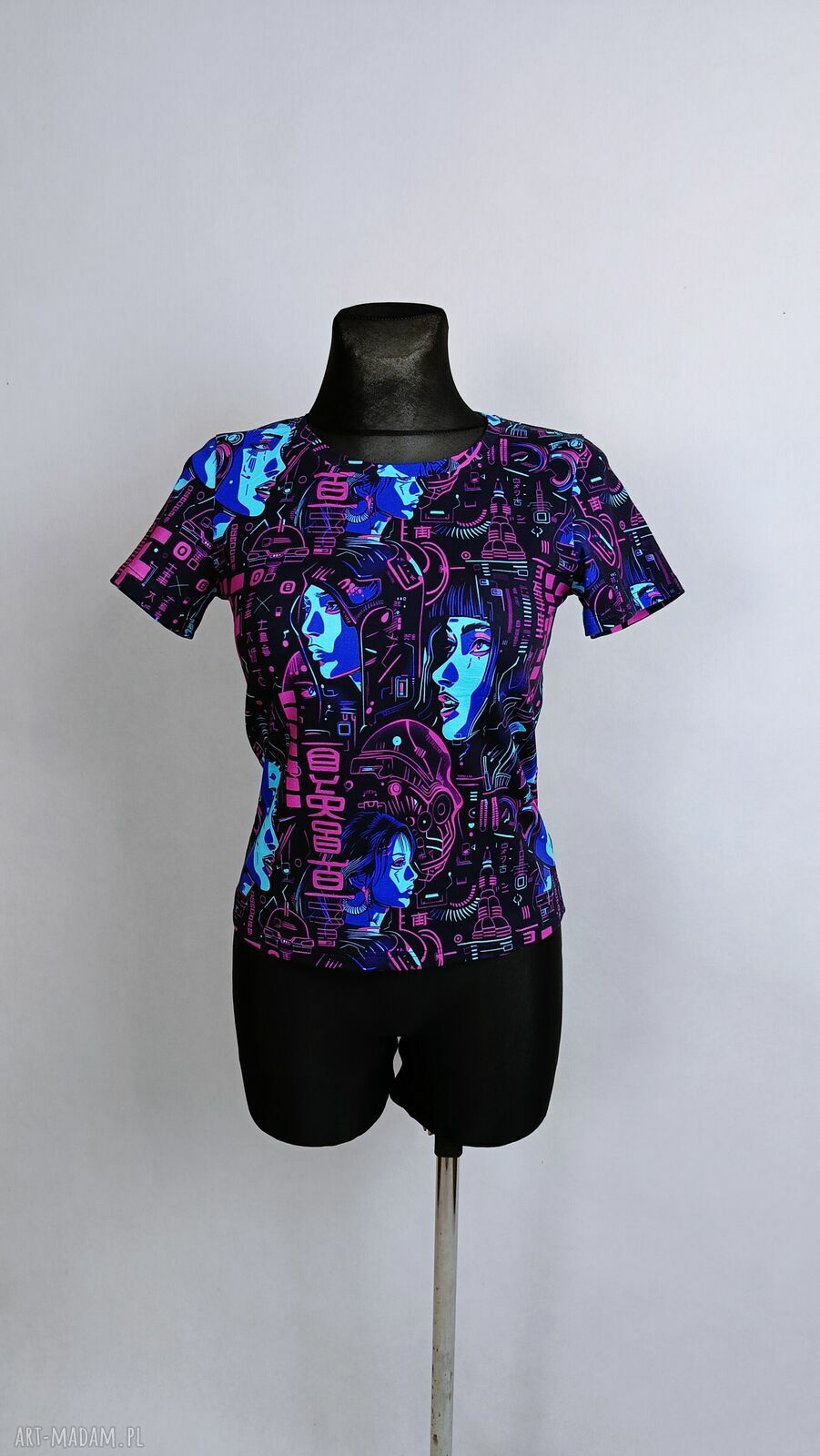 T-shirt damski klasyczny CYBER - komfortowy jersey dla graczki