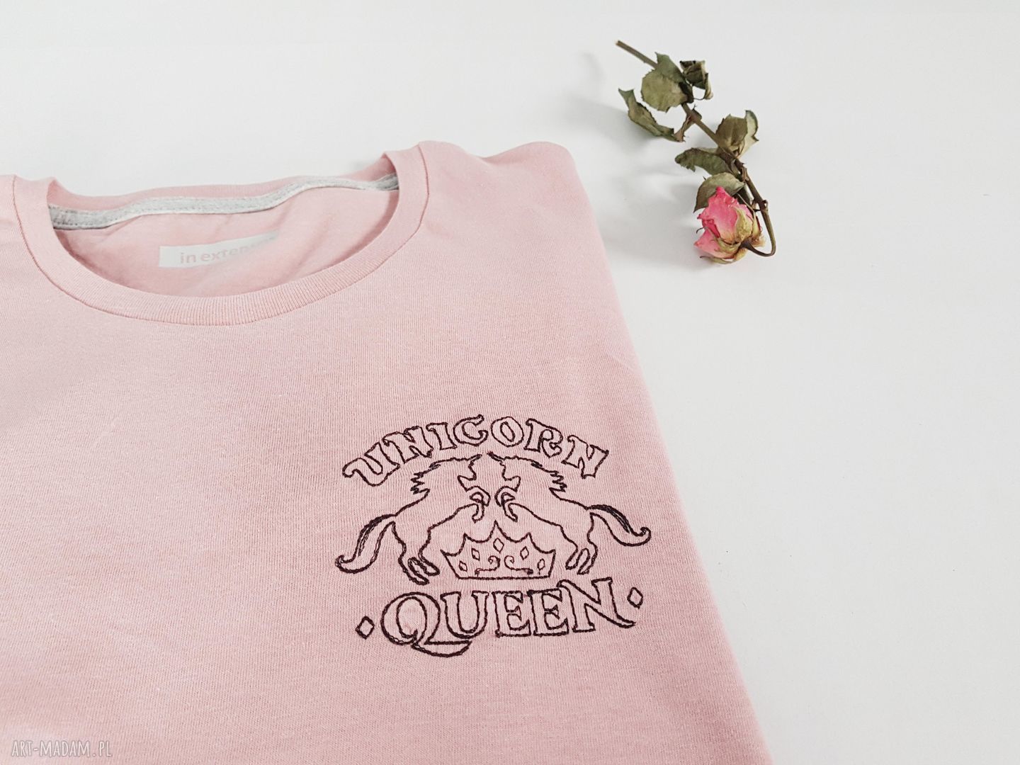 Koszulka T-shirt Unicorn Queen - haft jednorożca, 100% bawełna (S)