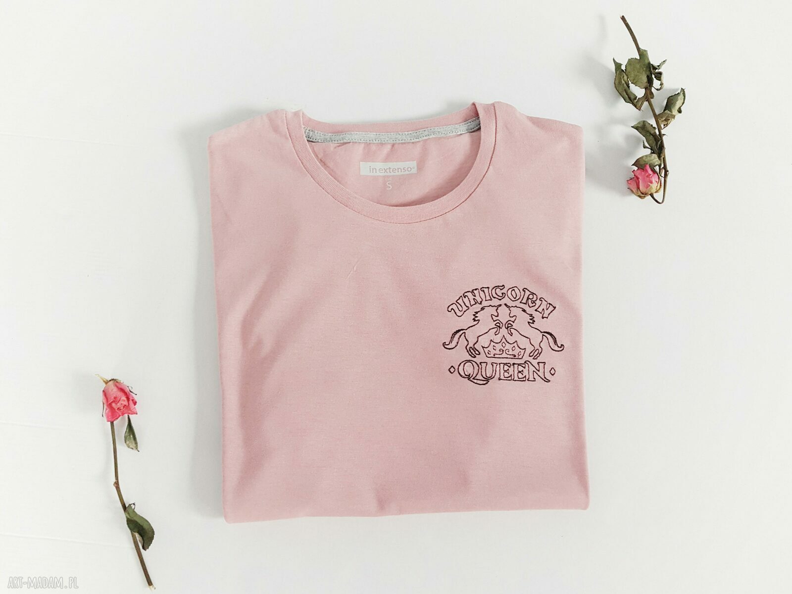 Koszulka T shirt Unicorn Queen haft jednorożca, 100% bawełna (S)