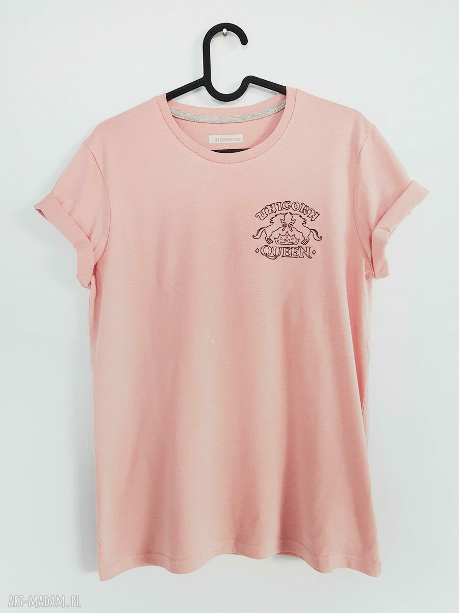 Koszulka T shirt Unicorn Queen haft jednorożca, 100% bawełna (S)