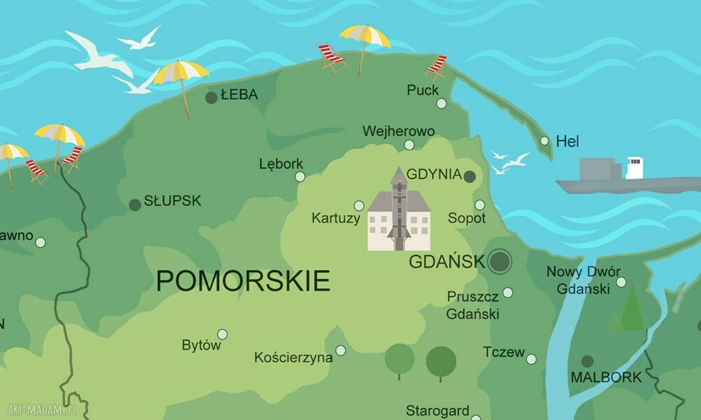 Tablica korkowa Mapa Polski 50x50 z pinezkami