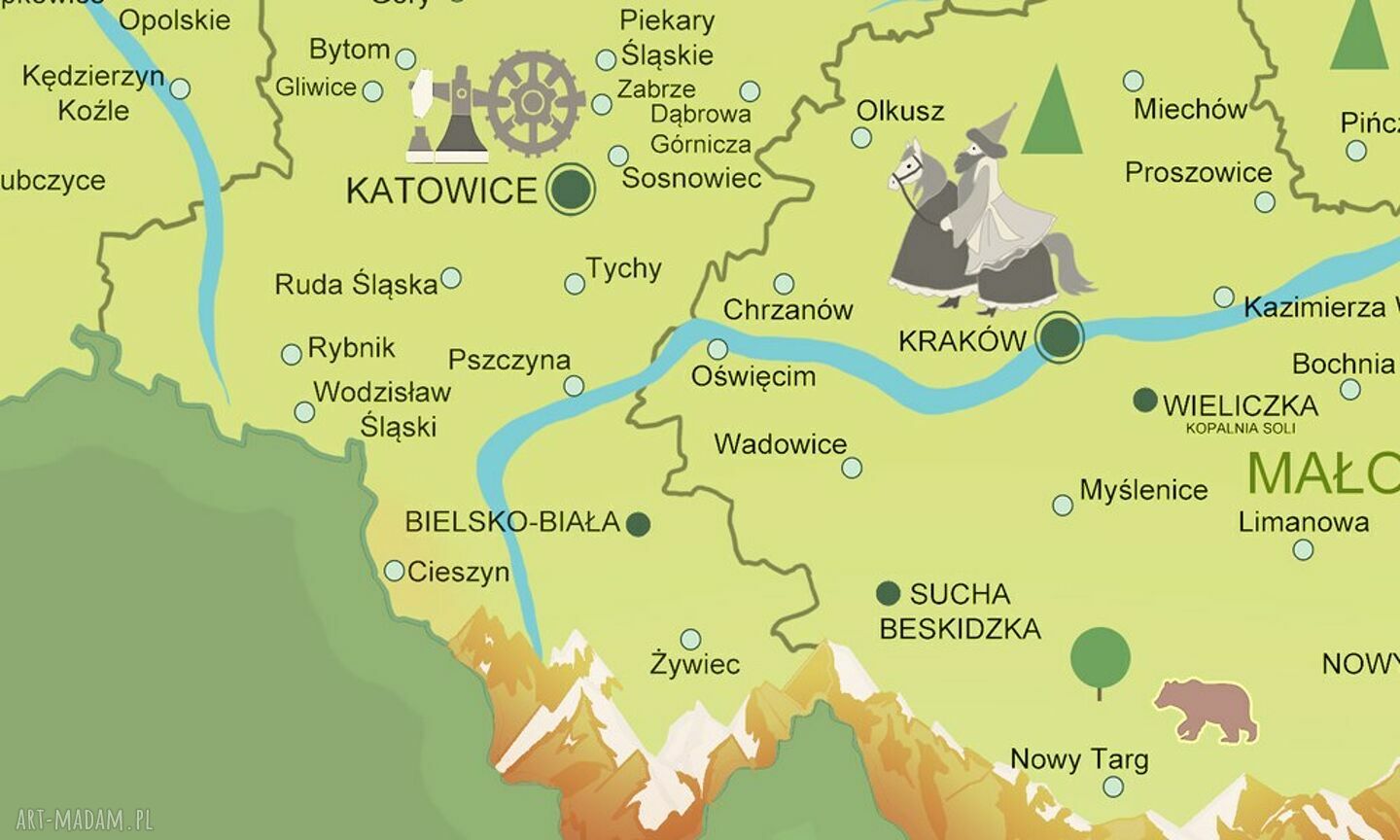 Tablica korkowa Mapa Polski 50x50 z pinezkami