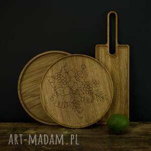 messto made by wood taca grawerowana z dębu