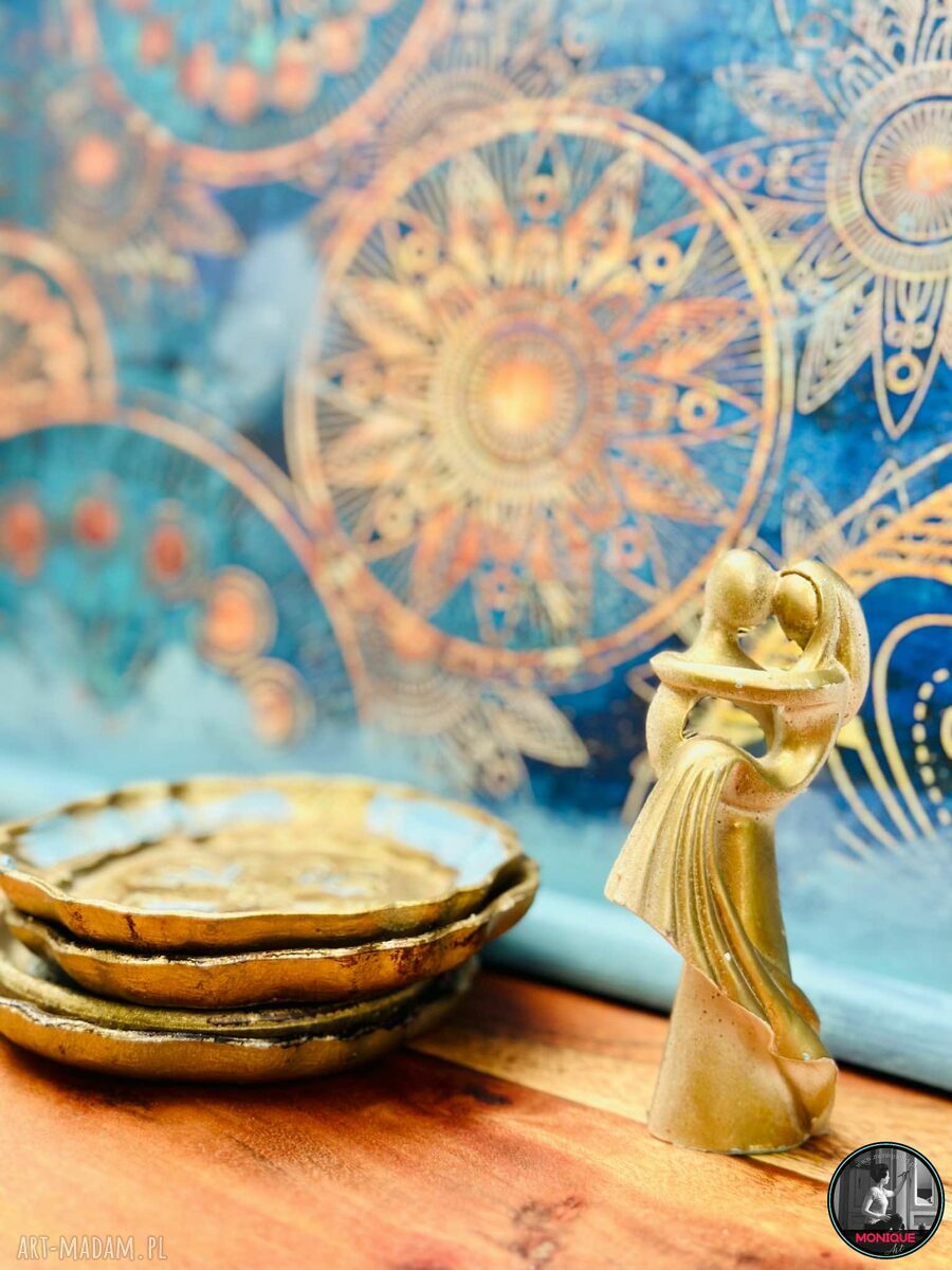 Taca turkusowa orientalna Monique - ręcznie robiona shabby chic