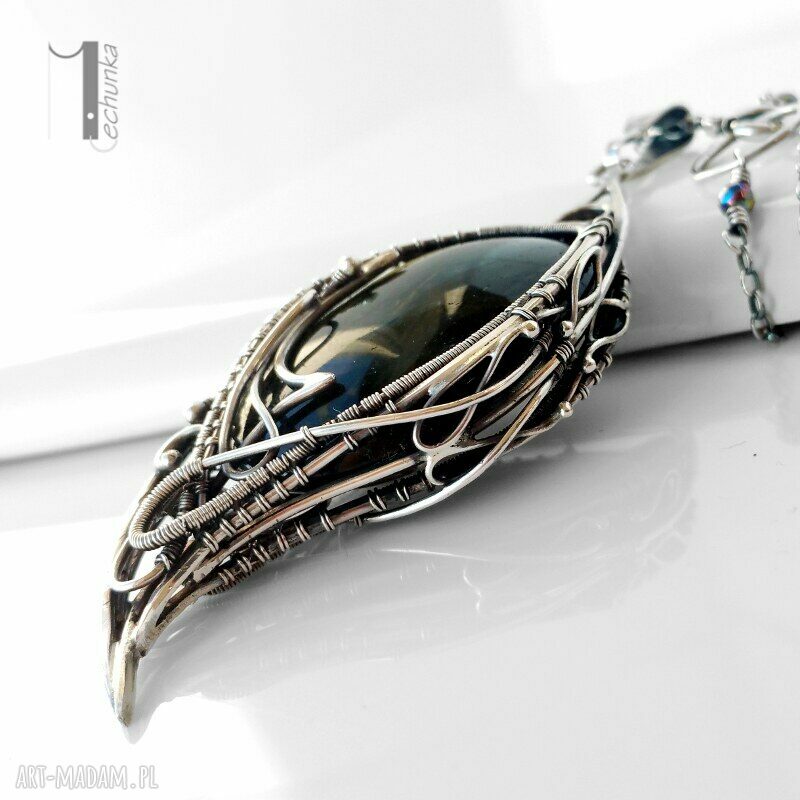 naszyjniki: Taivas V srebrny naszyjnik z labradorytem Handmade